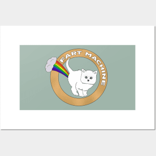 Fart Machine - Funny Cat Rainbow Posters and Art